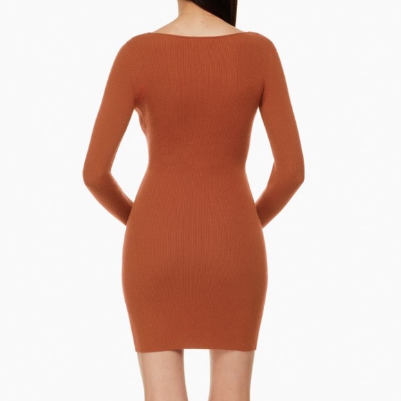 Wilfred Cut-Out Knit Longsleeve Mini Dress - Size XS - Picture 5 of 6